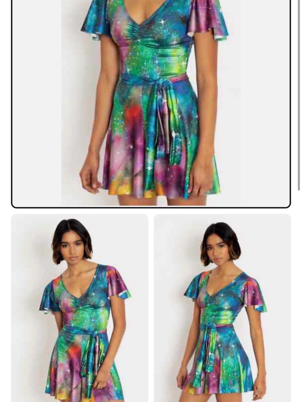 Blackmilk Lora Zombie Galaxy V-Neck Tie-Waist Romper